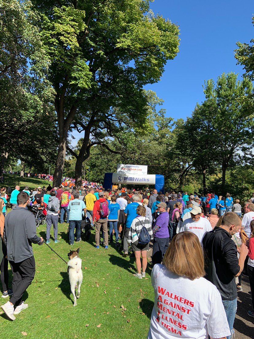 MNVirtualHS's tweet photo. On Saturday several staff & students took part in the NAMI Walks 5k. We joined thousands of other Minnesotans who want to support mental illness awareness, successfully fight stigma and encourage understanding in our communities. #MNVSCares #mnvirtualschools #NAMIWalks #NAMI https://t.co/3Yq5HEcj2d