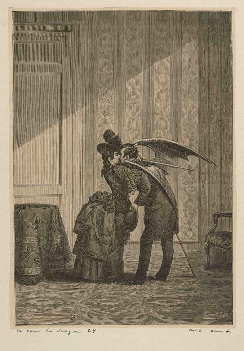 Illustration from puzzling 1934 book, “Une semaine de bonté” (A Week of Kindness), by German artist, Max Ernst (1891-1976).