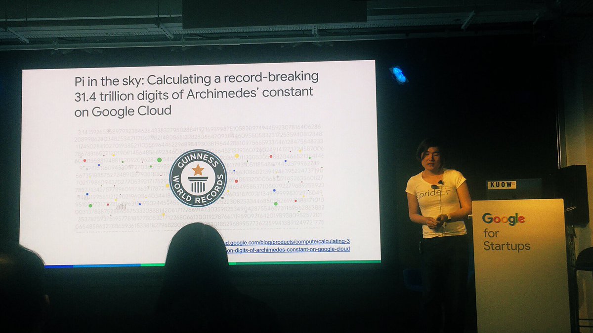 It was an amazing talk from Emma Haruka Iwao who broke the world record for computing Pi (first time on Cloud) <a href="/GoogleStartupUK/">Google for Startups UK</a> <a href="/GDGCloud/">GDG Cloud</a> #worldrecord #Pi