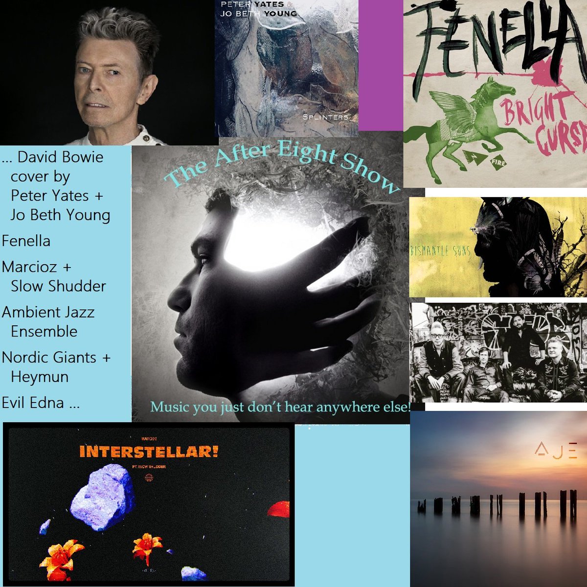 iTunes podcast of Sept 24th 'After Eight Show' #music #NewMusic ... David Bowie cover by @bornGATEKEEPER + @RISE_Musician Fenella (@JanelWeaver) @MarciozMusic + @slow_shudder @AmbientJazzEns @nordicgiants + @heymunmusic @evilednaband ... podcasts.apple.com/gb/podcast/aft…