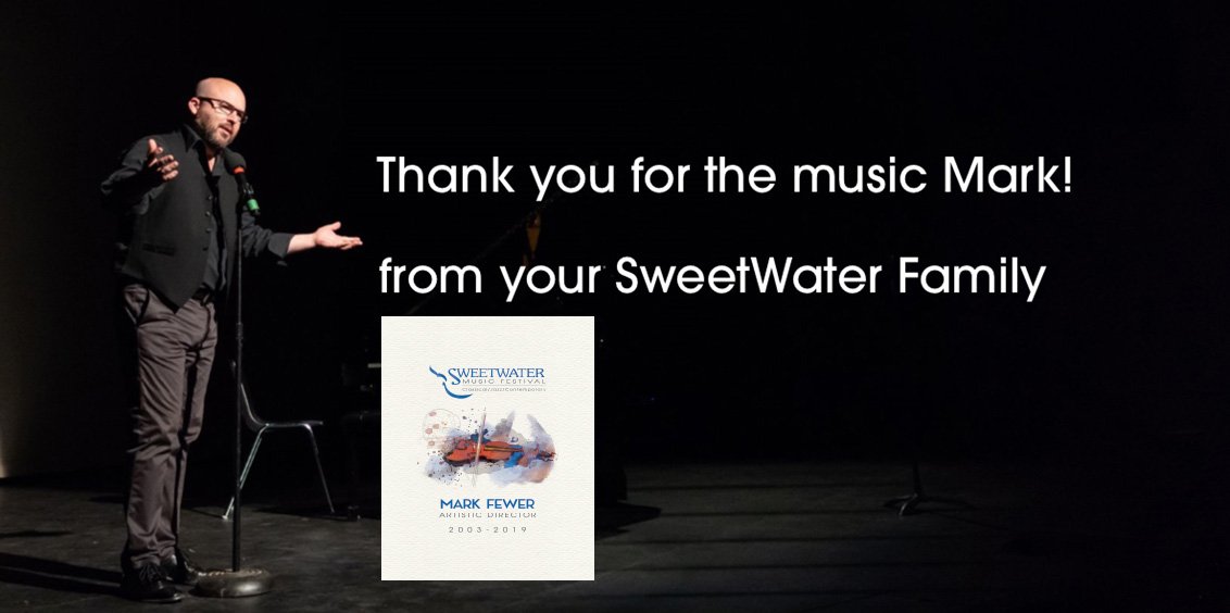 Today is the official end of an era.... thank you Mark Fewer for everything over the past 16 years as our founding Artistic Director. Tomorrow marks the beginning of new era for SweetWater. Watch for lots of updates and news over the coming weeks!