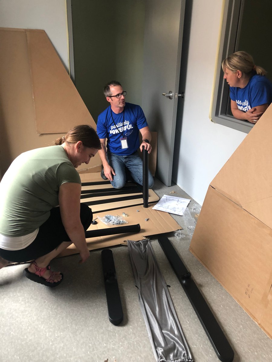mnpower's tweet photo. Six talented MP employees recently volunteered @LifeHouseDuluth to assemble furniture for the newly expanded and remodeled classroom space. This resulted in a $500 #PositivelyPowerful grant to Life House from our MP Foundation as well. #Volunteer #GiveLocal https://t.co/TOXtOY38JJ