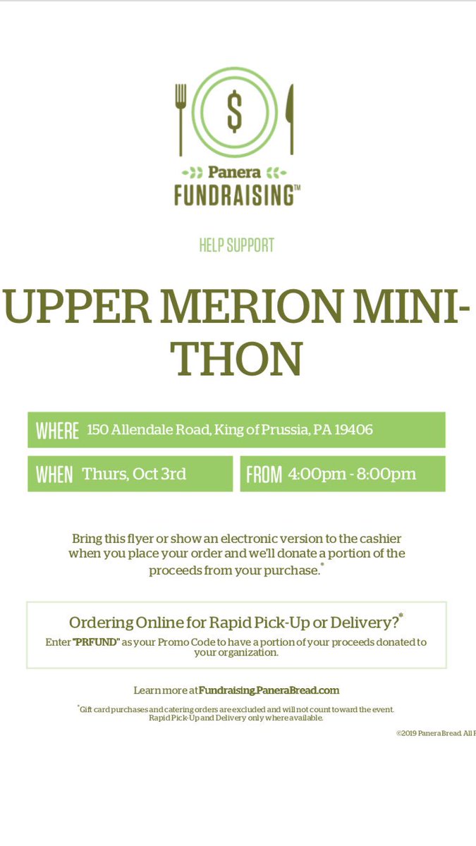 Hungry? 🥐 Come out and support MiniTHON on October 3rd at Panera! A portion of your meal cost will go to kids fighting pediatric cancer🎗Bring your friends and family along! P.S. Make sure to show them this flyer