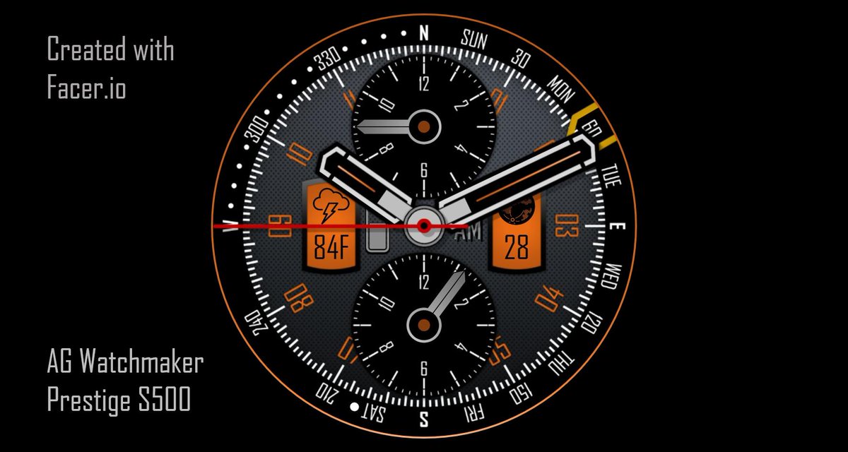 agwatchmaker's tweet image. AGPrestige S500 @facer_io #wearables #watches #watch #watchface #android #tizen