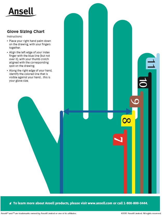 Ansell Hyflex Glove Size Chart