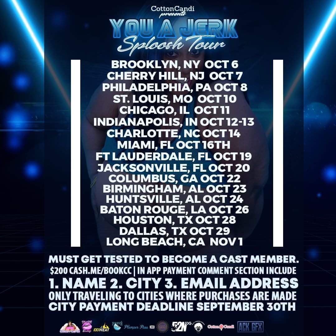 cottoncandi1Luv's tweet photo. @COTTONCANDI1LUV
PRESENTS #YouAJerk #BOYGOO #SPLOOSHTOUR $200 click here: https://t.co/IPDCddDrAa
IN COMMENTS SEND NAME, CITY & EMAIL
#TRAVELING TO #CITIES WHERE #PURCHASES #MADE
#MUSTGetTested #BecomeACastMember #MAKINGYOURGOOFAMOUS #FILMEDWAISTDOWN
PYMT DUE BY #SEP30 https://t.co/sR6BypICu5