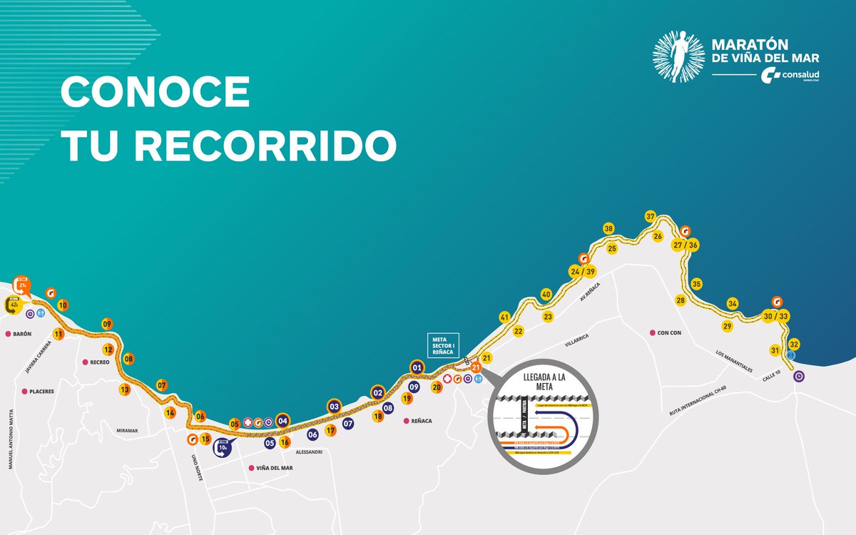 ¡Faltan sólo 6 días para el #MaratónViña! Familiarízate con tu recorrido, nos vemos en la meta 💪