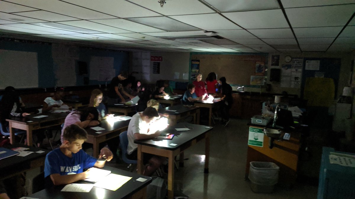 lharveysciteach's tweet photo. Loss of power won't stop these amazing @wildcats_wms from getting the job done! #WaysideScience #BestYearYet @parisitp @LParkerEdD @danabarnesEdD https://t.co/JeyZZu6kvt