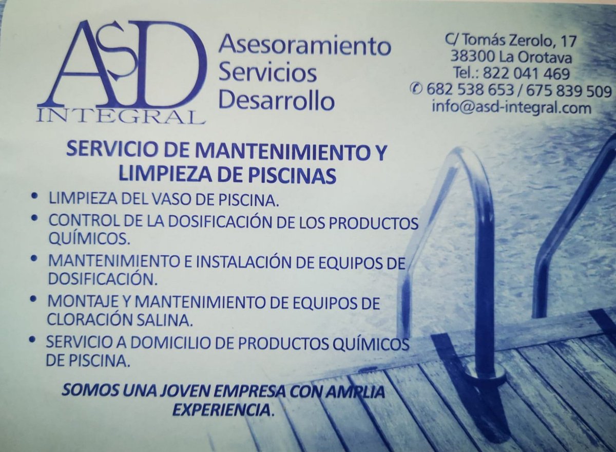ASDIntegral's tweet image. Una vez acabado el verano y con el inicio del nuevo curso, ASD-INTEGRAL inicia una nueva andadura, ampliando horizontes. Nuevos proyectos, nuevas ideas, nuevas acciones.
 ☎️ 822 041 469.
📱 682 538 653 / 675 839 509