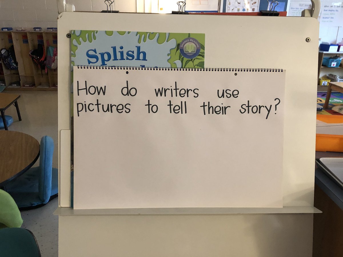 GraceKChoi's tweet photo. Our first graders love reading the pictures in books, so we wondered what writers do that make their pictures so easy to read. A little inquiry into this gave us some great ideas for our own stories in Writing Workshop! @Herndon_ES @Tingler05 #FCPSLitCollab https://t.co/WM2hUMnQGY