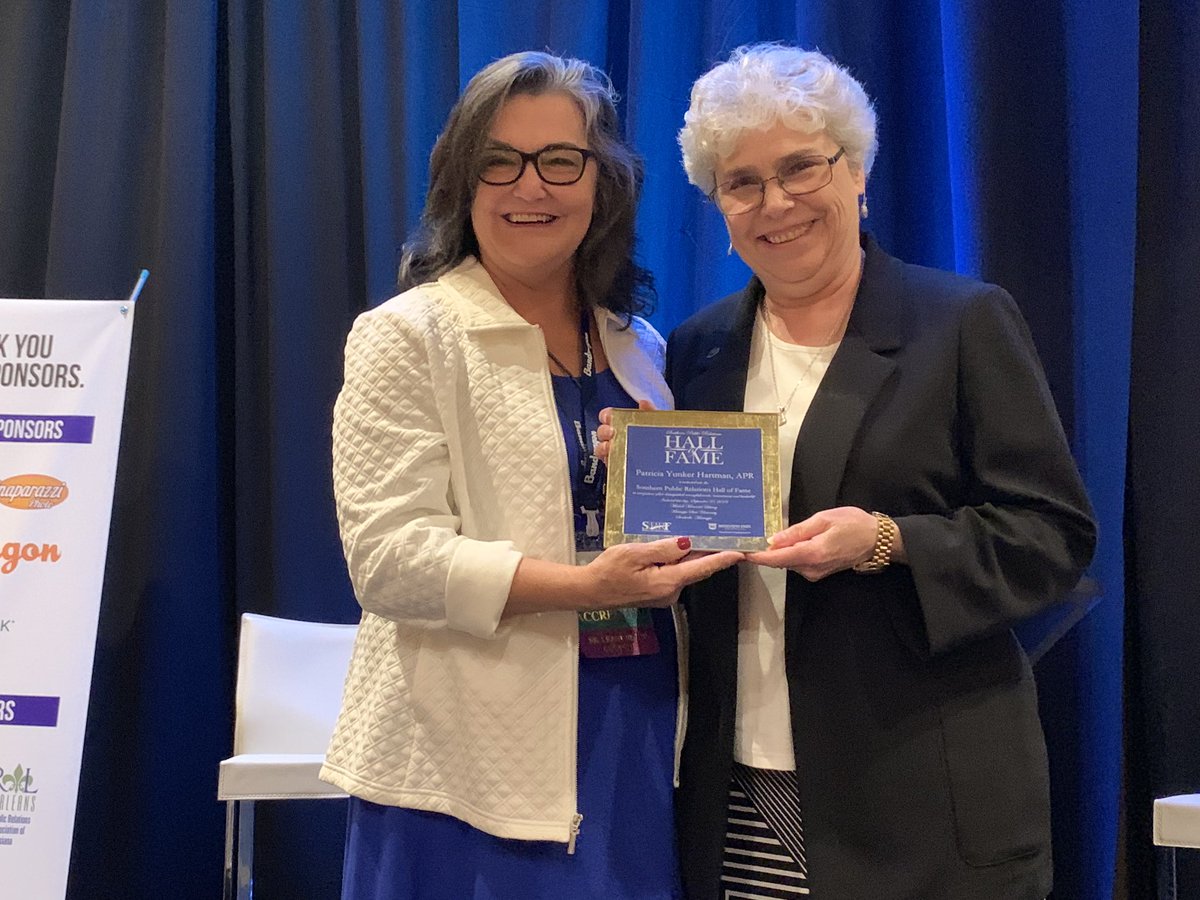 SouthernPRFed's tweet photo. Congratulations to Patricia Y. Hartman, APR, upon her induction to the 2019 Southern Public Relations Hall of Fame! @PRCA_State
#SPRF2019 #PRinParadise https://t.co/tHPj1hNKad