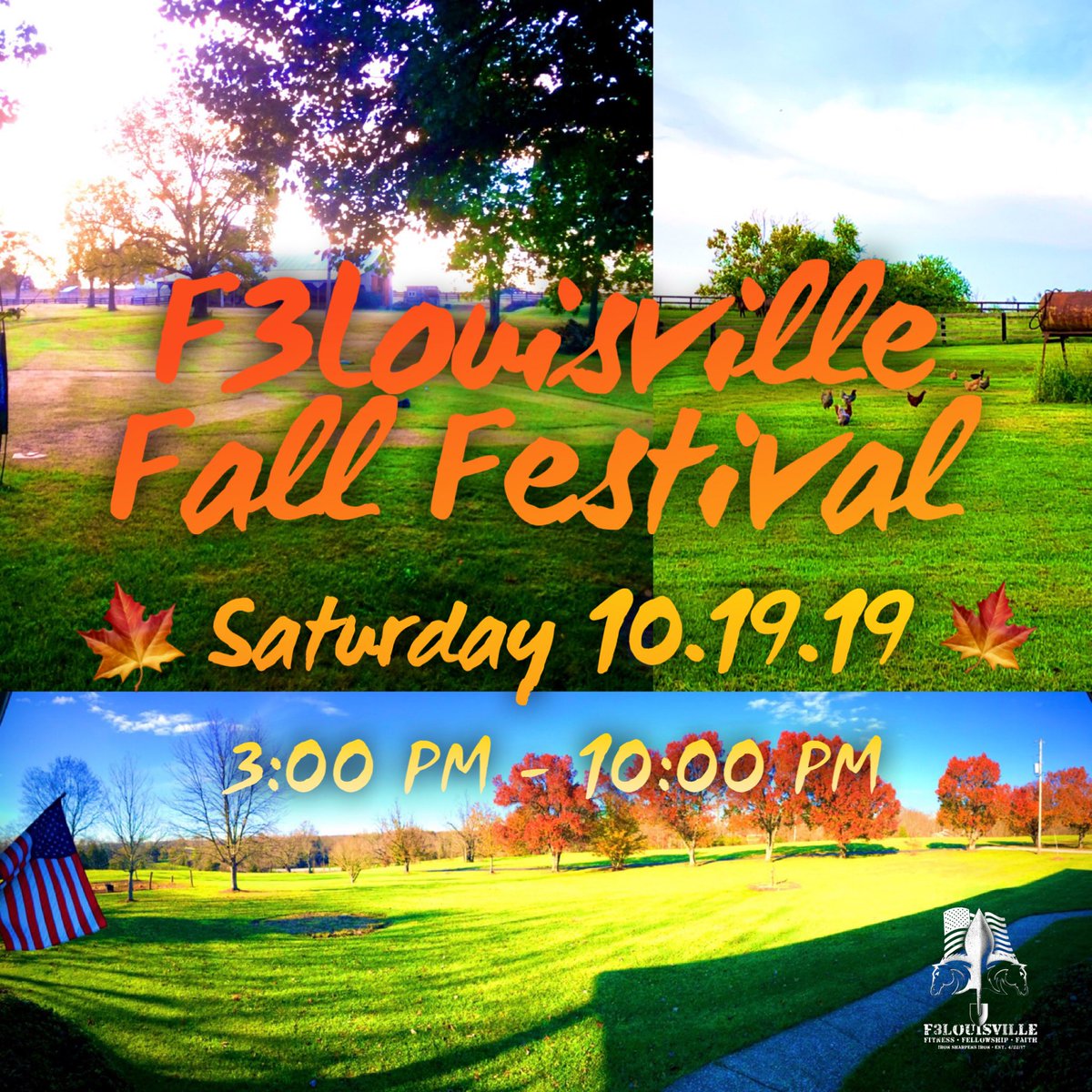 PAX of <a href="/F3Louisville/">F3 Louisville</a>! Pencil in this date for some 2ndF with your brothers &amp; family. Details below:

- BYOB
- Bring a side to share
- 5 person team Wiffleball tourney
- Face painting
- Live band
- Chili cook-off (bring your best recipe)

Full details at f3louisville.com