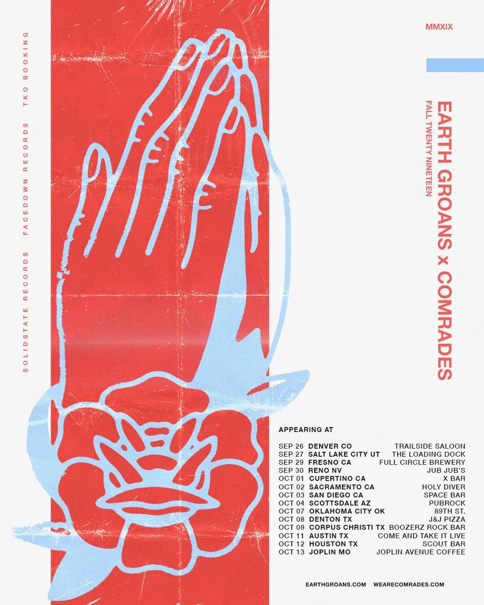 Tonight we’re playing with Earth Groans and Comrades at Jub Jub’s! Starts at 7, come through!