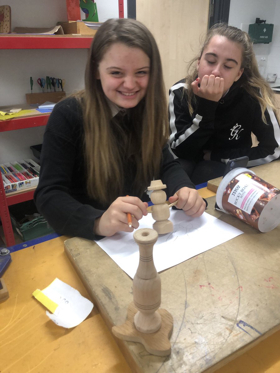 FATech_Ed's tweet photo. S3 girls designing their turned Xmas gifts- bud vases and snowmen #FORCreativity https://t.co/I2X6TSTQ5e