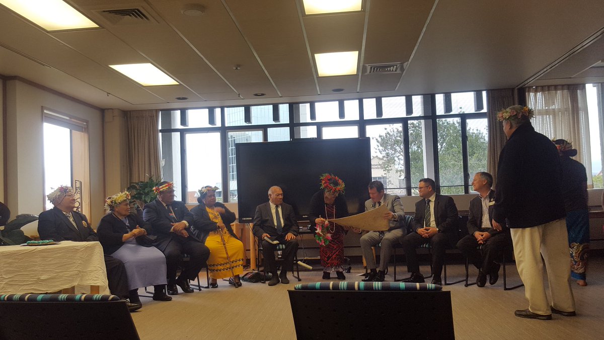 Celebrating Tuvalu... Independence and language week, with Mayor Grant Smith in PNCC  this morning.