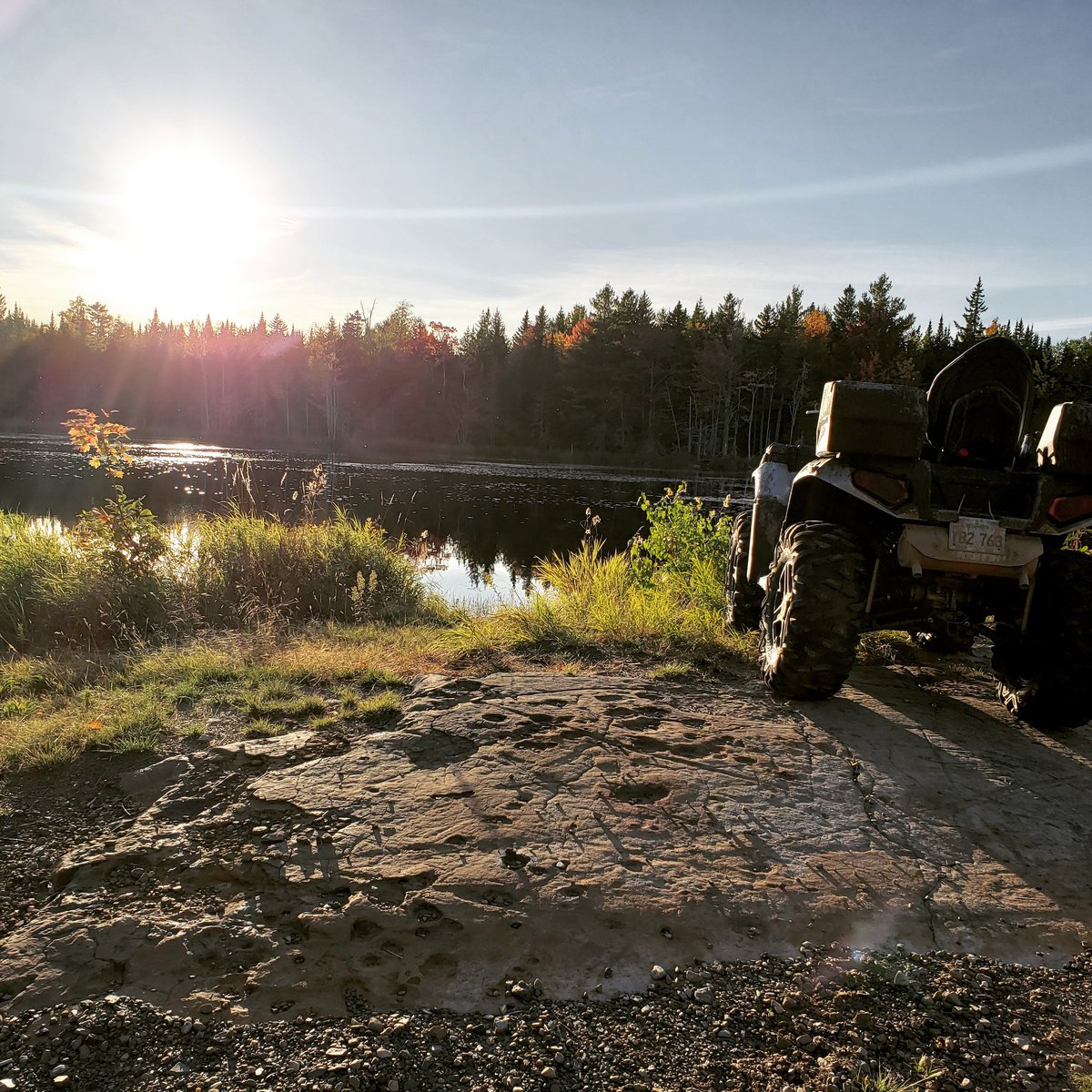 ryangroom's tweet photo. Watching the sunset after work. Love that this is a 10 min #atv ride from my house. @DestinationNB @PolarisInc https://t.co/rkOS1HHS4z
