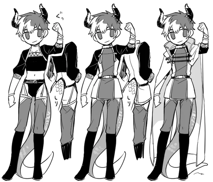 魔王ブンの衣装考えてみたけど尻尾のせいでドスケベになるな 