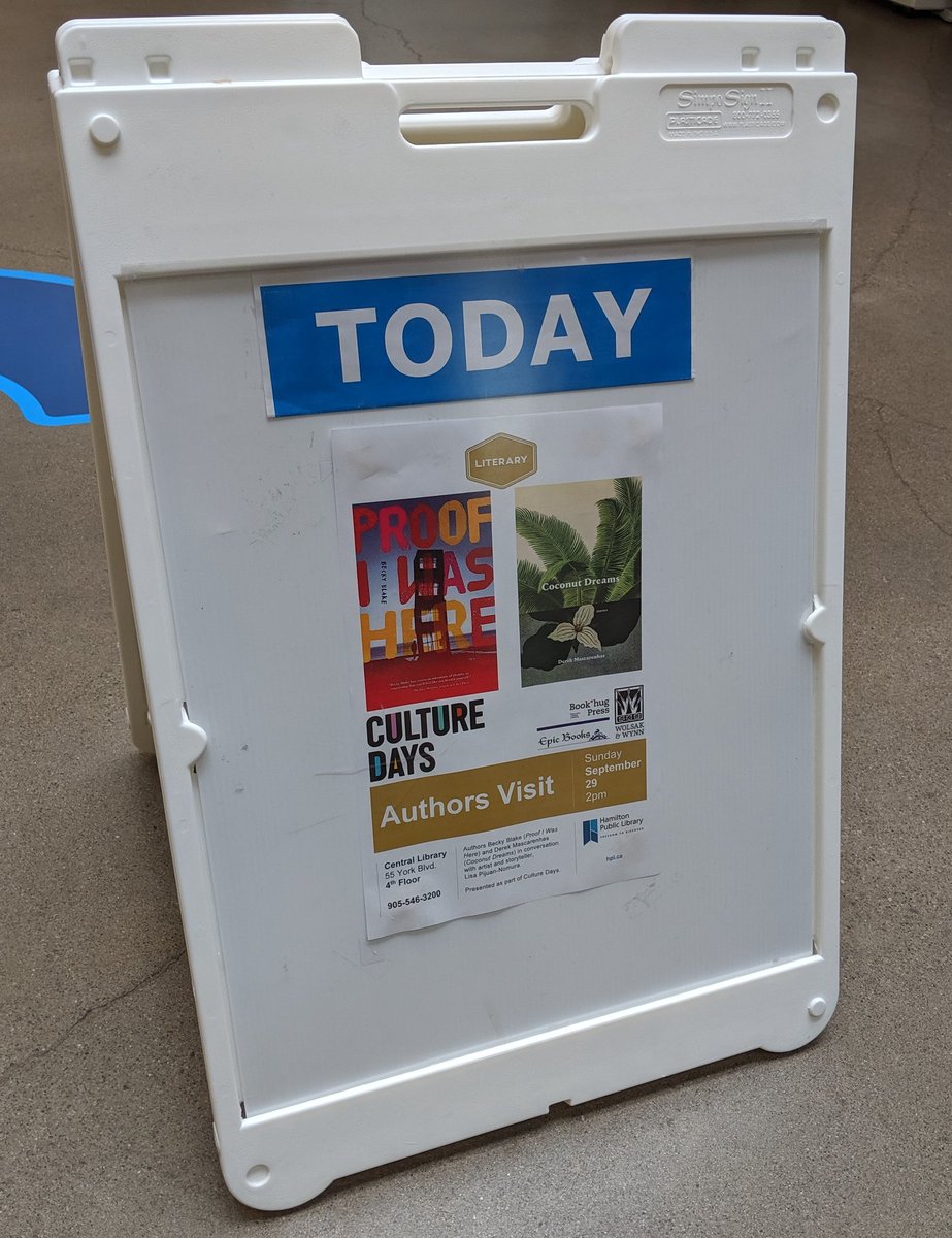 dpmasca's tweet photo. Really enjoyed our conversation @beckyblake_ and @GirlCanCreate :) Thanks so much @HamiltonLibrary, @epic_books, @CultureDays, @bookhugpress, @wolsakandwynn !!
#library #reading #hamilton #proofiwashere โฅ๏ธ #coconutdreams ๐ด๐ฅฅ https://t.co/WQnFMCOivv