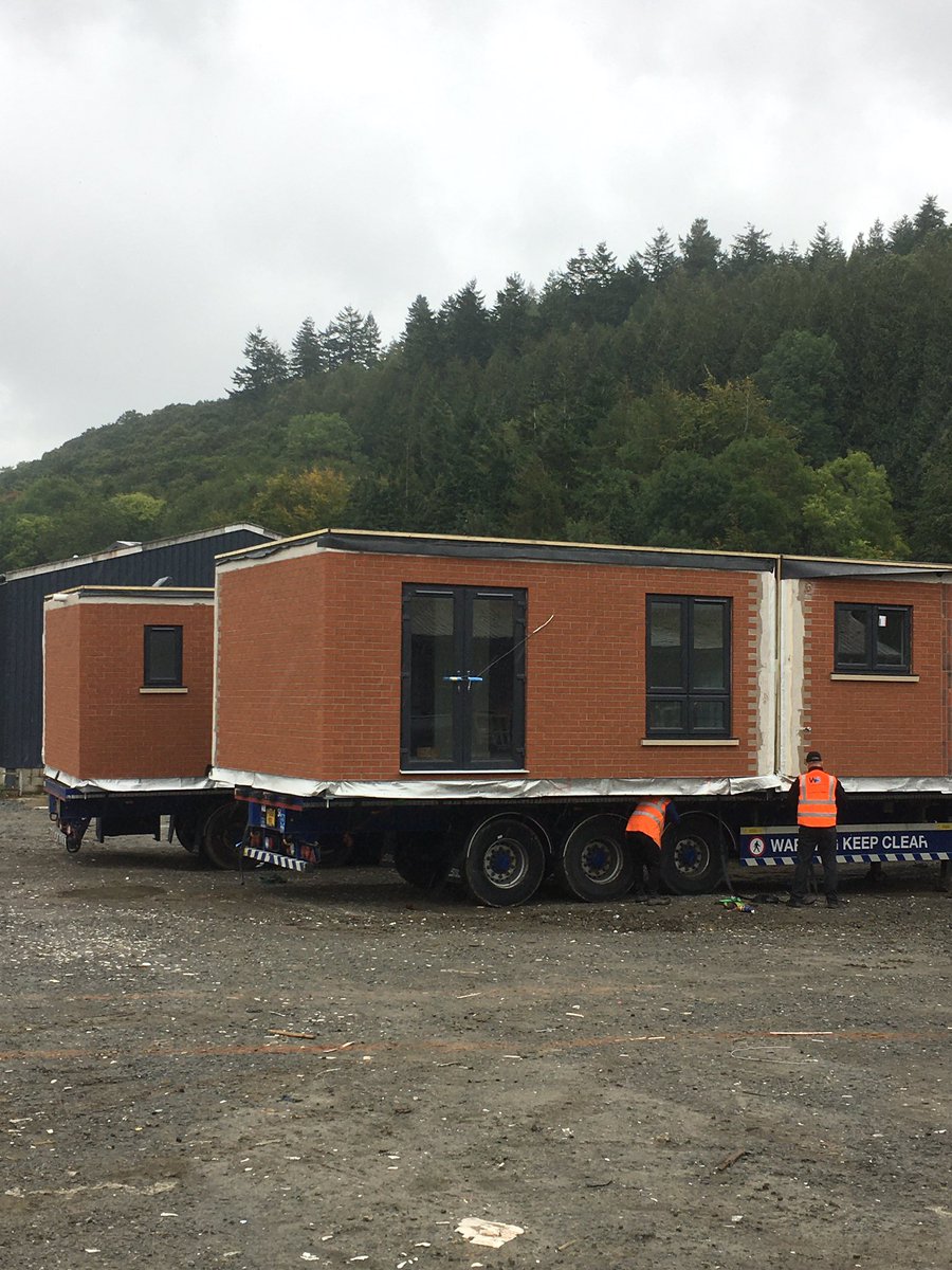 First delivery of semi detached off-site housing on its way from Wales to Blackburn.....