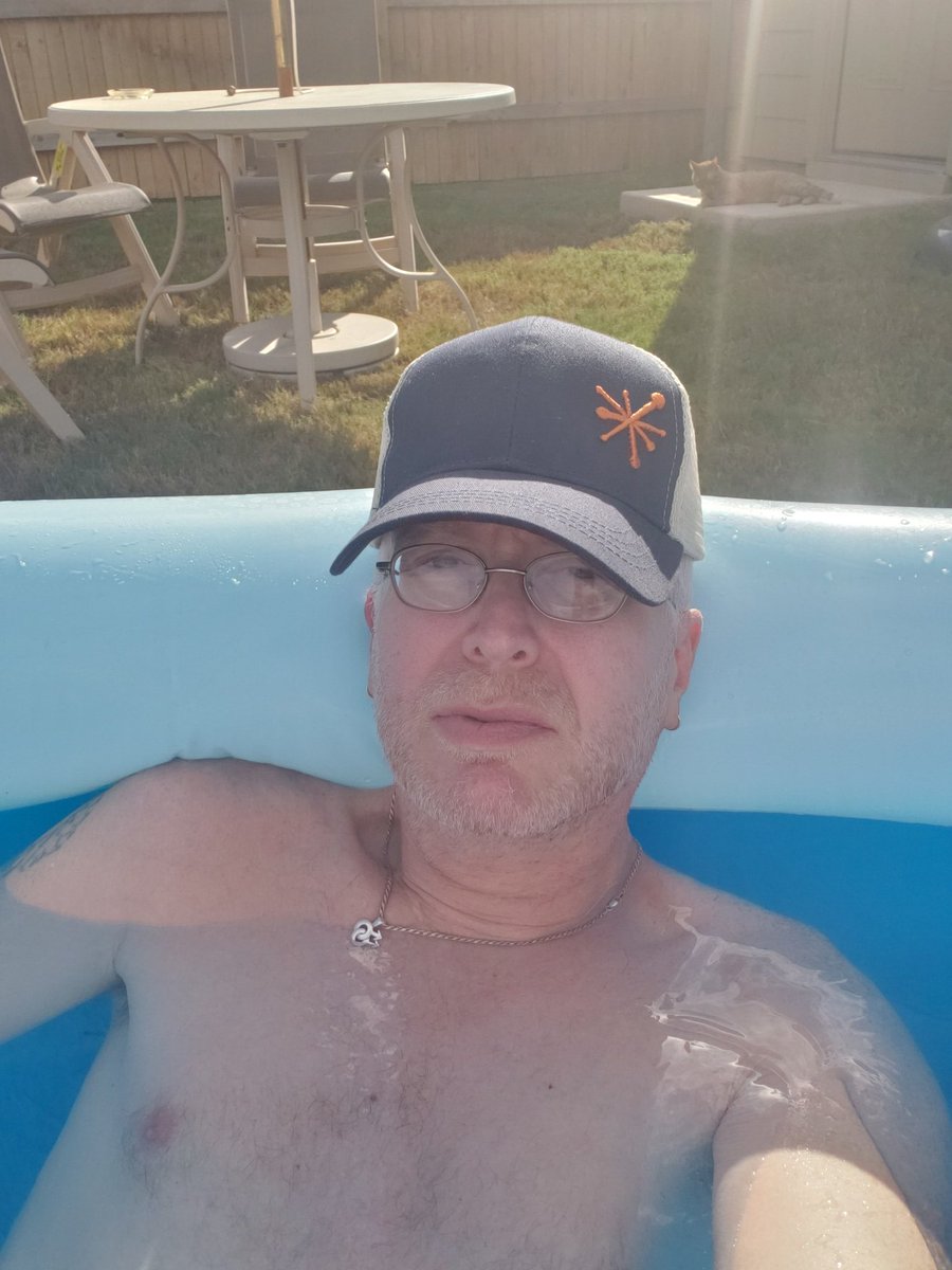 ExpUnfiltered's tweet photo. Box with pool sat in foyer for a month. Sat ready to use for 8 days. Finally got in today for some soaking time. https://t.co/OZRTLU3V1k