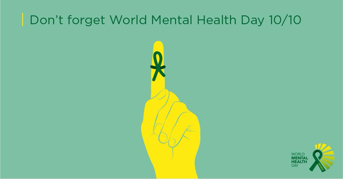 #WorldMentalHealthDay is only 10 days away. Let's show the world we are united, empowered and ready for change!!Can we count on you? Retweet to let us know you're in 💚 #WorldMentalHealthDay