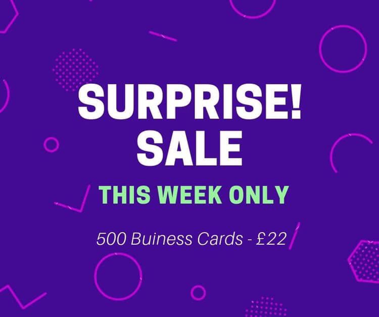 Surprise #sale! Share your business with a brand new set of #business cards. 500 cards are only £22 for a limited time only! 📲📲

85 x 55MM 350gm Silk (no lamination)