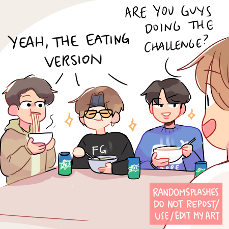 chicken noodle soup challenge: maknae vs hyung line 

#btsfanart #BTS #ChickenNoodleSoup #CNSChallenge @BTS_twt 