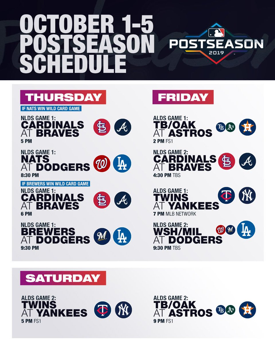 Clear your schedule. Take a couple of days off. It's October. #postseason