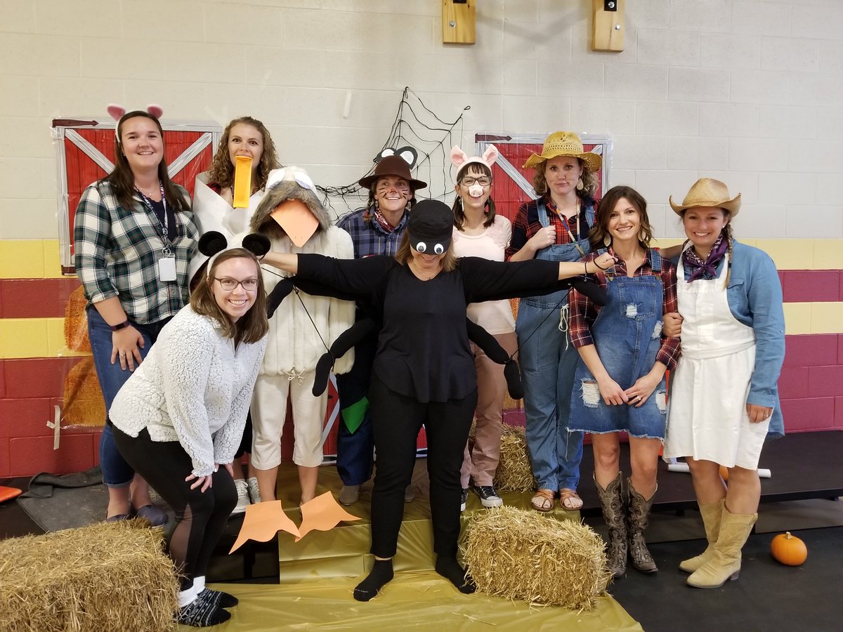 Today Newville Elementary rolled out our One Book One School event. Some awesome barnyard friend's helped us give clues at our assembly!  Students checked to see if their guess was correct! Newville Elementary staff, teachers and students will all be reading Charlotte's Web!