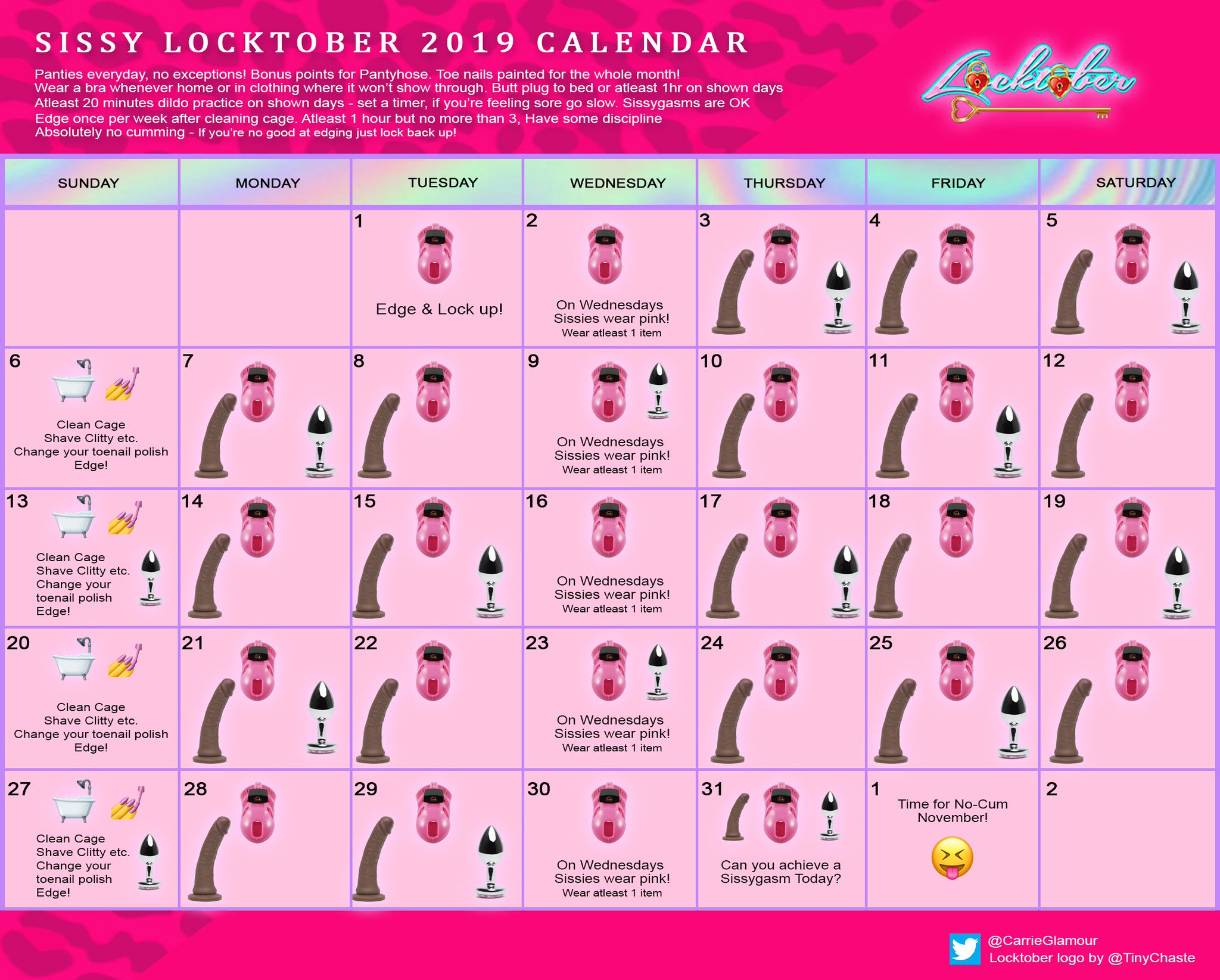 Here's a calendar for wayward sissies! 