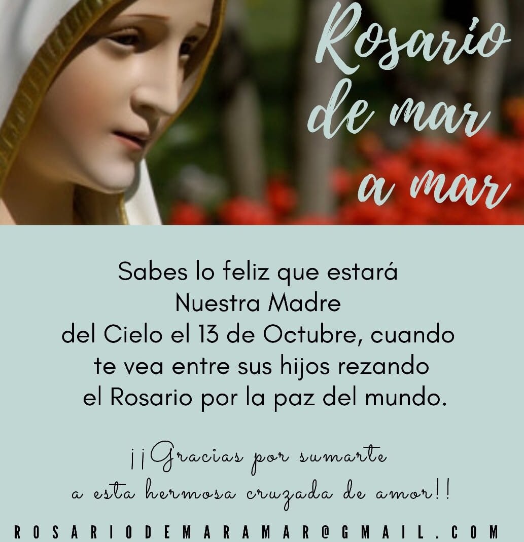 Resultado de imagen para rosario de mar a mar 13 octubre 2019