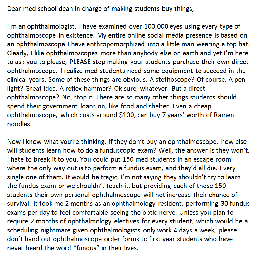 DGlaucomflecken's tweet photo. Please pass this along to all the med school deans in charge of making students buy things it's very important. https://t.co/7hhvAS478I