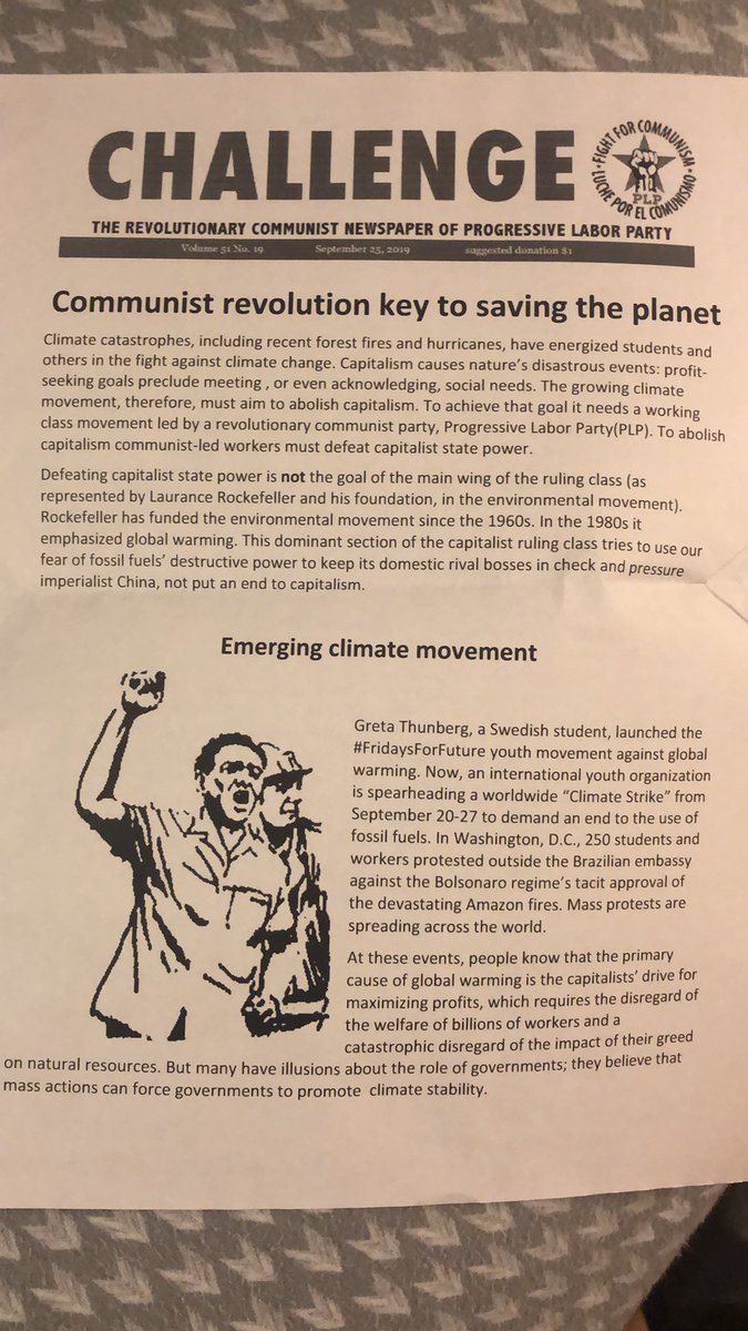 OlesonWheeler's tweet photo. It’s amazing that people can use the climate strike protests platform to advocate their own political ideals like communism. This flyer pasted out at the UCDavid climate strike is a prime example how one can express their voice through others causes.  #fall19ACO @DrTexasOates https://t.co/BFsLHsBveQ