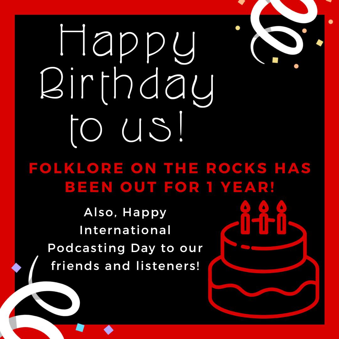 FolkloreRocks's tweet photo. It's our #Birthday! 🥳🎊🎈🎁🎂
Also, Happy #InternationalPodcastDay to our wonder podfriends and listeners! 📻🎙️❤️ Thanks for supporting us and all your other fav shows! ❤️
#podcast #podcasts #PodcastDay #podcasting #PodernFamily @strangepodcasts #straightupstrange #getstrange https://t.co/vHjjMUccNT