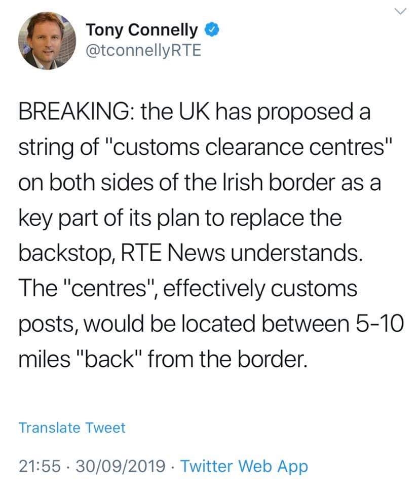 Anto_Lowry's tweet photo. There is only one clear answer to this whole nonsense. 
Get the brits out of Ireland - no more "Brexit". The only Brexit should be the British government leaving the 32 counties once and for all. https://t.co/zkdpFzsgdY