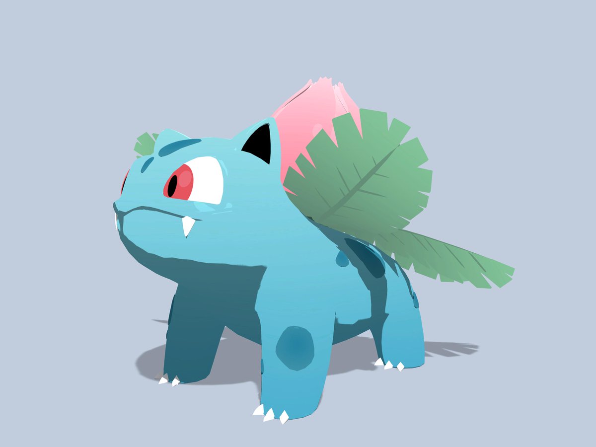 #PokedexChallenge with @caroljucosta😙
002 - #ivysaur 
#Pokemon #3dmodeling #pokedex #lowpoly #toonshader