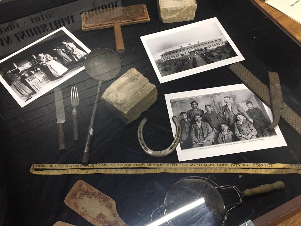 CreesOnCBC's tweet photo. Regina Public Schools unveiled a permanent Regina Indian Industrial School display at its division office. It features pictures, artifacts &amp; a registrar of those who attended. Members of the public can view the display during business hours, Monday to Friday. #YQR #OrangeShirtDay https://t.co/hbEkJjQ0dP