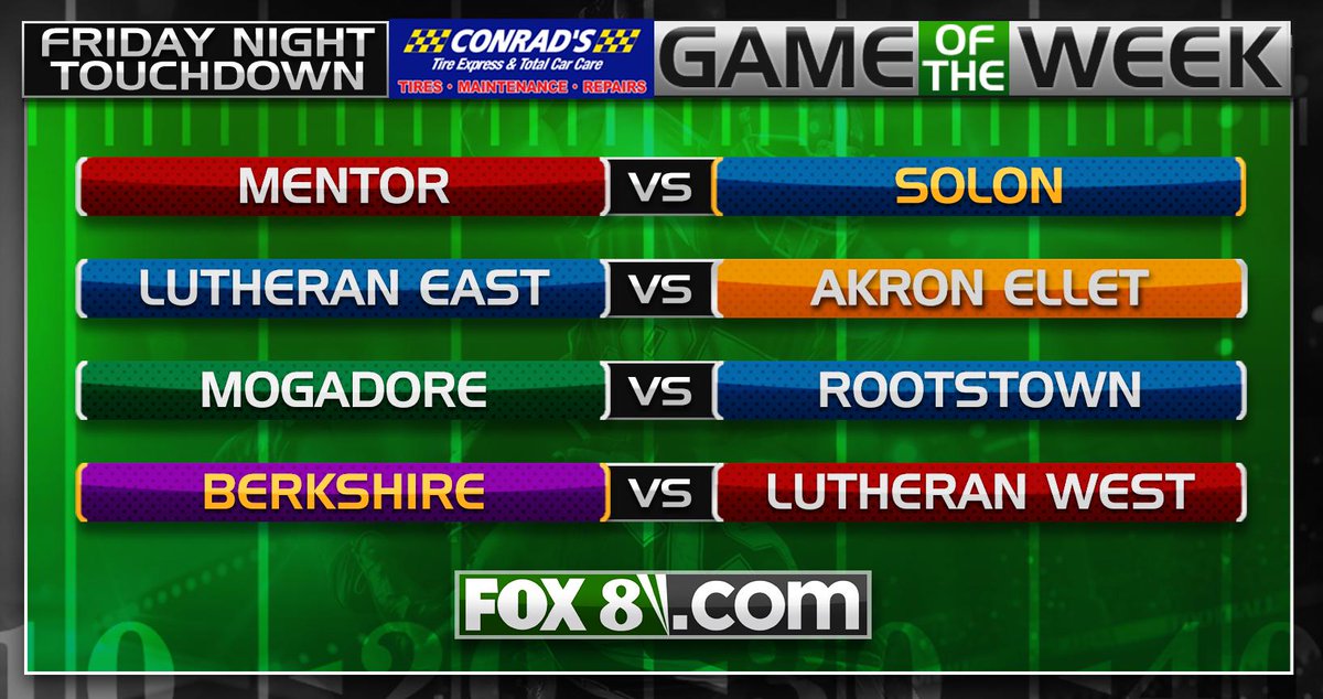 It's Week #6 of <a href="/OHSAASports/">OHSAA Sports</a> Football &amp; Season #23 of 'Friday Night Touchdown' Continues Friday, October 4th at 11pm.

Here are the Nominees for the #FOX8 Game of the Week.

CLICK HERE to VOTE:
fox8.com/2019/09/30/fnt…

We'll announce the winning game Thursday at 10pm.