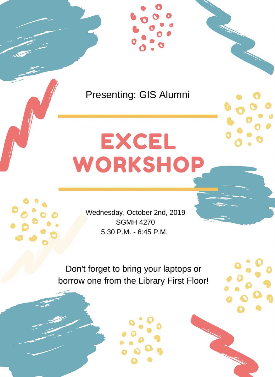 We will be having representatives from Farmers/GIS Alumni teach us how to better our Excel skills and other tips! 
Please bring your laptops with a working Microsoft Excel program or you can borrow one from the Library’s First Floor. 
<a href="/csuf/">Cal State Fullerton</a> 
#GIS #CSUF