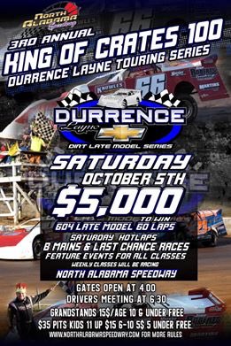 Hedger94's tweet photo. Heading to #NorthAlabamaSpeedway for the #KingOfCrates race with the @DurrenceLayneLM series this Friday and Saturday. Stay tuned for updates, thanks to everyone that helps make these trips possible. #club29racecars #uzbeklogistics #batterymen #drfleet #GotAGoSeptic https://t.co/bBIDoWhQRj