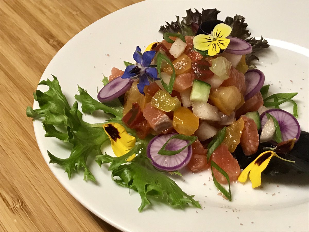 Lomi Salmon: honored to serve this dish at this year’s Hawaiian-themed Cascadia Food Festival in Vancouver, WA. It is linked to the PNW and I’m putting my own twist on this staple.

Check my IG for story &amp; info to this event: instagram.com/food_saint

#slowfood #vanwa #lomisalmon