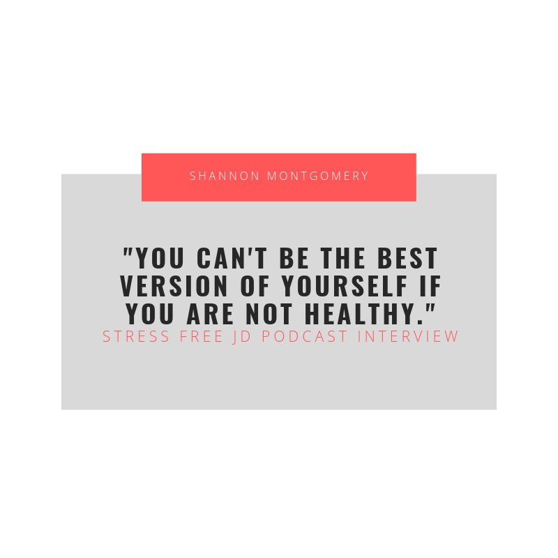 StressFreeJD's tweet photo. This week's interview with Shannon Montgomery was so great!  She shares her insights on wellness in the legal profession and how she found happiness in the law. https://t.co/Mznl9cssIi      #newpodcast #selfcare #career #lawyers #healthy https://t.co/woC9sIrw6H