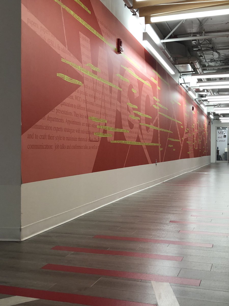 pearlli98's tweet image. Colors designate the different offices in the building. Branching from a concrete pillar in the lobby, each line leads to a office that uses the same color for its interior design. Colors are identities and differentiate the roles they play. #wherearethecolors #communitybydesign