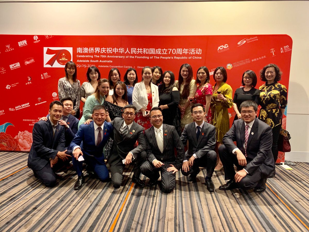 AACCISA's tweet photo. Australian Asian Chamber of Commerce &amp; Industry, along with other 30+ SA Chinese/Australian community organizations, jointly hosted the successful celebration for the 70th anniversary of the founding of the People's Republic of China (PRC) at @AdelaideCC . @Birmo @marshall_steven https://t.co/2SiQP6pGTj