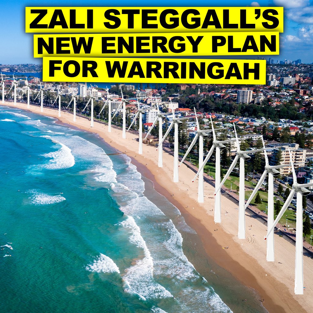 TimjboAU's tweet photo. What's @zalisteggall done for #Warringah ?
answer
#nothingforWarringah
#ziltch
A product of the #greenleft MSM @abcnews #9News working in conjunction with
#GetUp & bored rich North Shore greenie #elite bankers wives. 🤣
#WindFarmsForWarringah https://t.co/4NeAmI2mkE