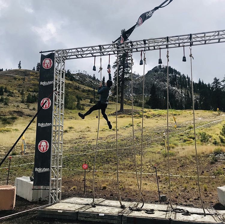 You can see the beautiful setting in Lake Tahoe here during my rope climb.