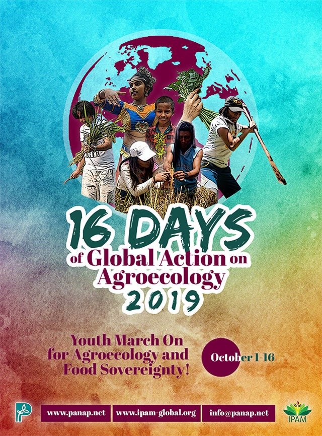 <a href="/PANAsiaPacific/">PAN Asia Pacific (PANAP)</a> and its partners around the world kicks-off today the #16DaysOfGlobalAction on #Agroecology with the theme #YouthMarchOn for Agroecology and Food Sovereignty! Read the PR here: panap.net/2019/10/the-yo…