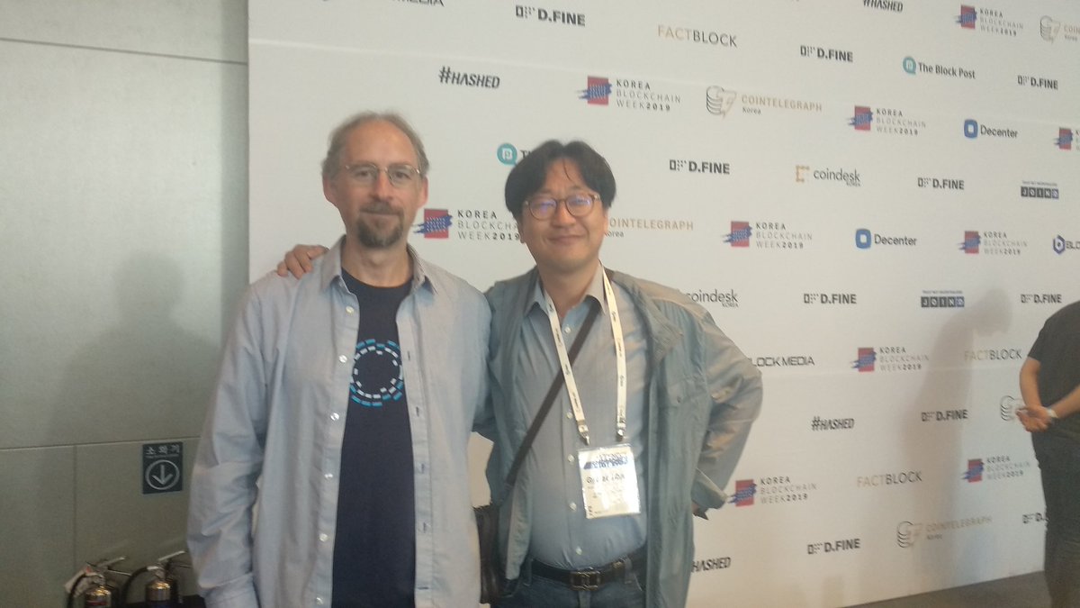 trustfarm's tweet photo. W/ Adam Back, who PoW inventor!,
Blockchain Guru, great time to meet him.

#BitcoinFarm #bitcoinAsic #MuSig #Layer2blockchain 
#KBW2019
@Blockstream @adam3us @ioetao https://t.co/2n1gXbRnZX