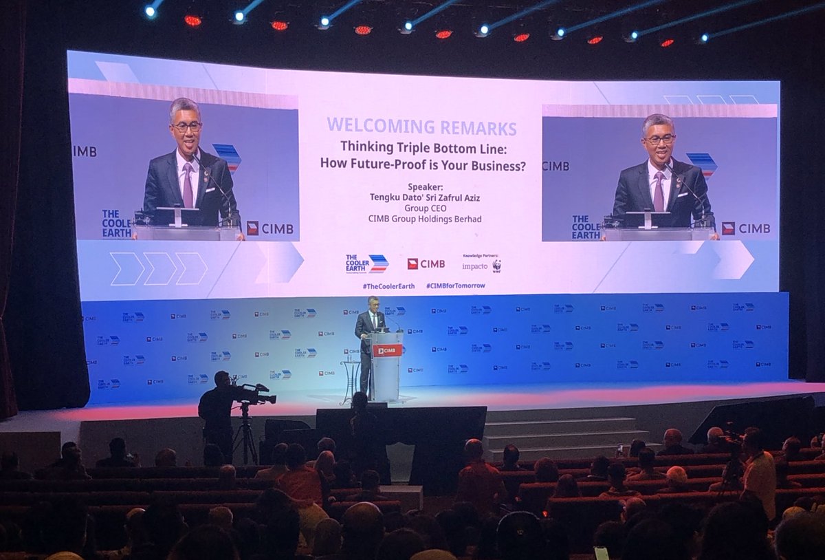 Well done <a href="/CIMBMalaysia/">CIMBMalaysia</a> for walking the talk on #sustainability- policies for sustainable financing, SDG bonds which supports SDG programmes by CIMB and financing packages for SMEs to install and use renewable energy. #TheCoolerEarth #CIMBforTomorrow