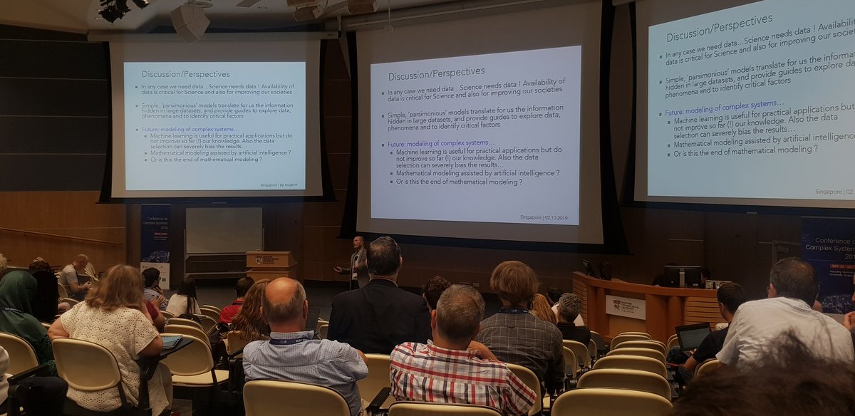 MateoNeira's tweet image. Marc Barthelemy speaking about the challenges for science of cities at #CCS2019.
Key takeaways:
-we don't have a clear understanding of fundamental aspects of cities.
-there's still a lot of work to be done to be able to make robust predictions of different aspects of cities.